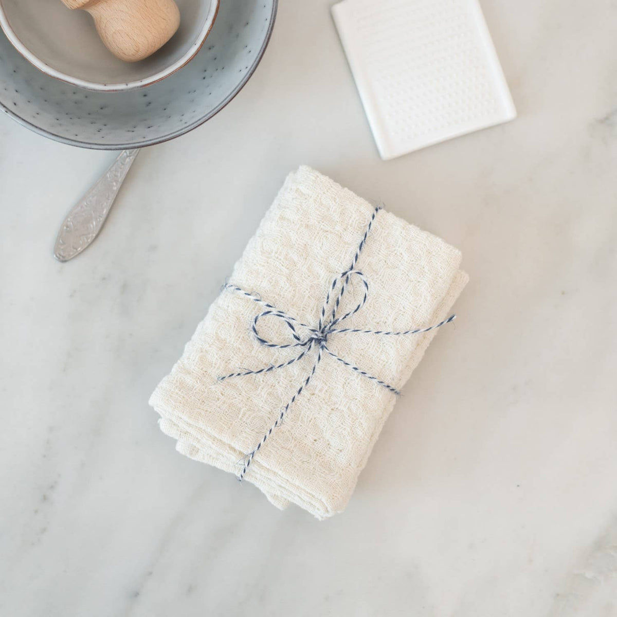 Hvid Linen tales karklud i 100% hør med som gave