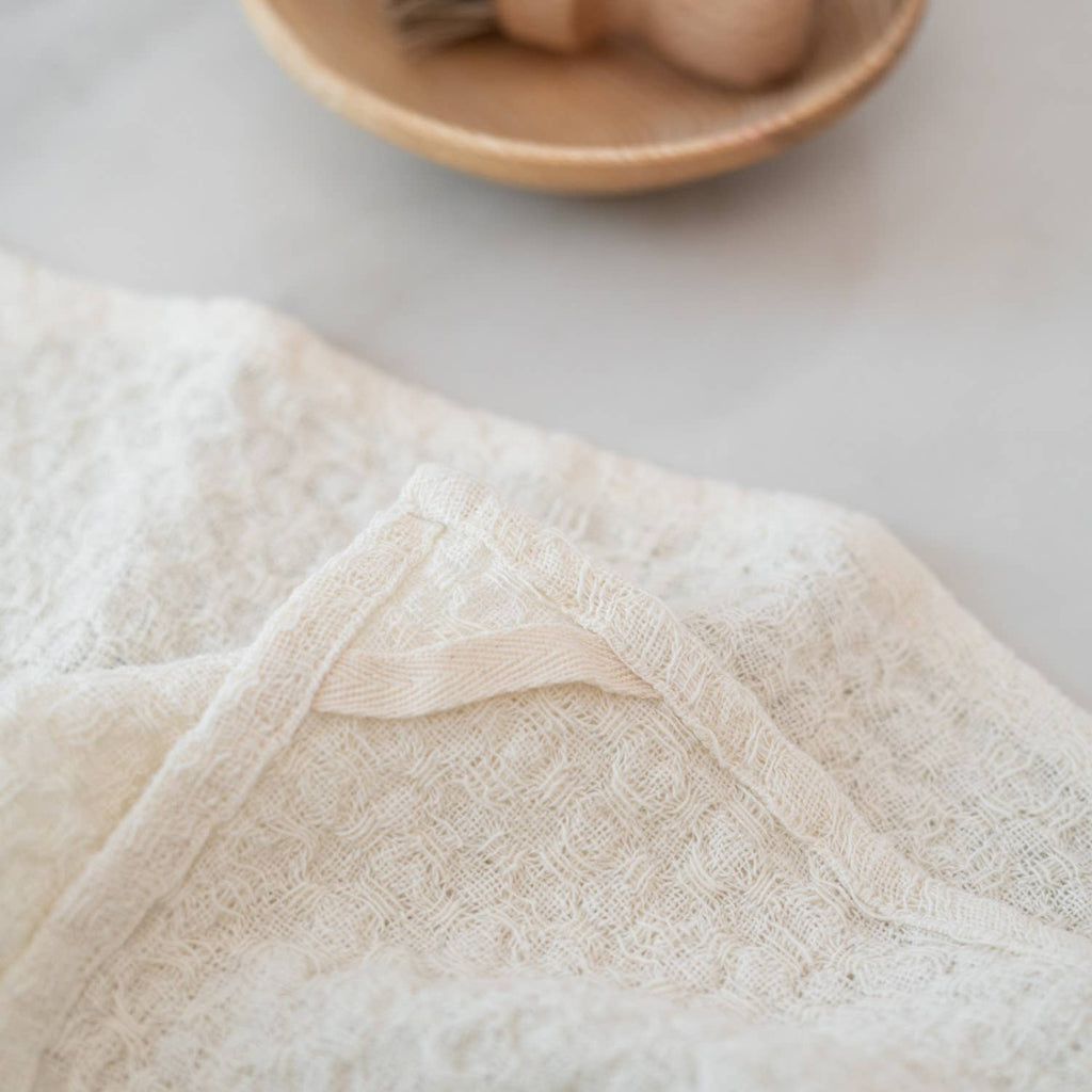 Hvid Linen tales karklud i 100% hør med strop