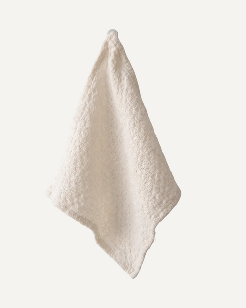 Linen Tales hvid karklud i 100 % hør, 26 × 26 cm