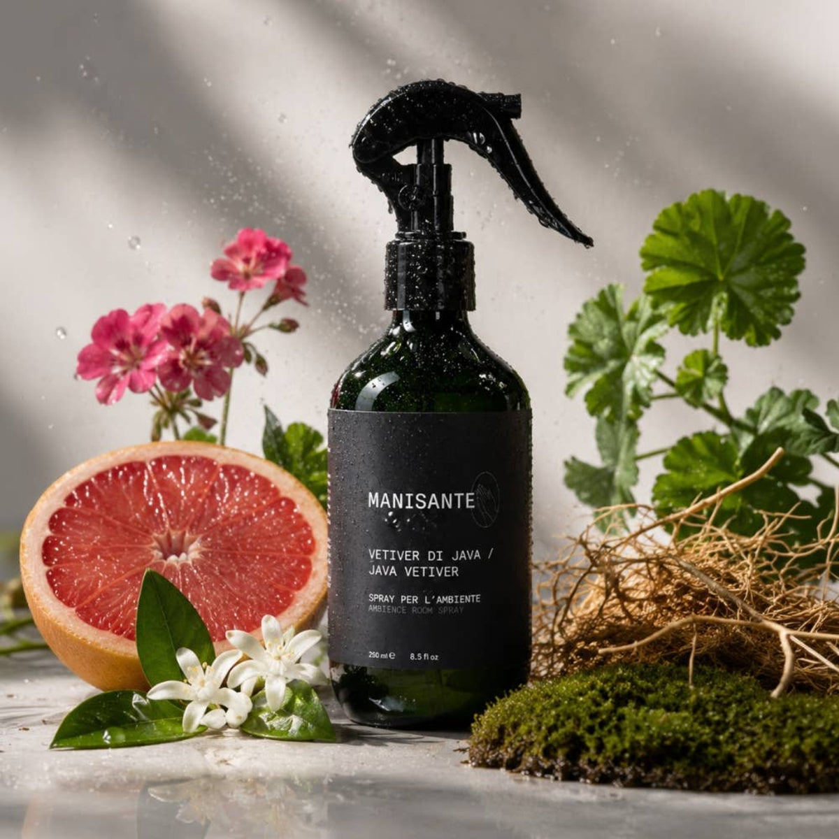 Manisante Java Vetiver duftspray neroli og grapefrugt