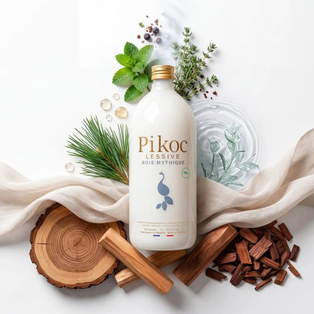 Pikoc Bois Mythique vaskemiddel med  fyrrenåle, enebær og træ 